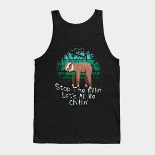 Retro Sunset Jungle Sloth Climate Protection Chiller Tank Top